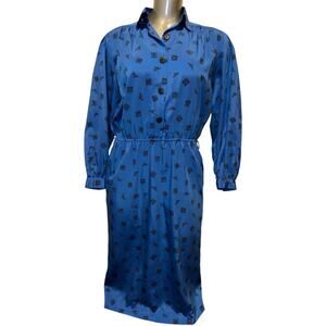 MS. CHAUS 80s Vintage Midi Length Shirt Dress Size 10